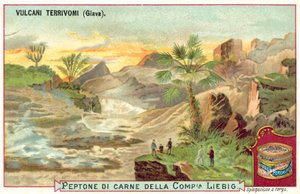 Vulkaner i Java, Indonesien (chromolitho) av European School