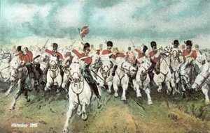 Waterloo 1815, skotsk kavalleriladdning av European School