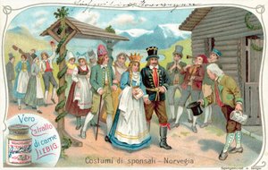 Bröllopståg i Norge (chromolitho) av European School