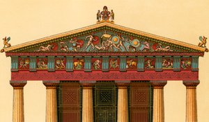 Västra fasaden av Athenatemplet i Aegina av European School