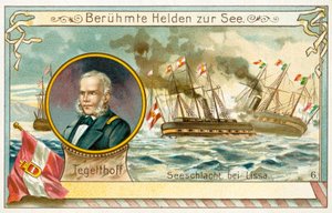 Wilhelm von Tegetthof, österrikisk amiral, och slaget vid Lissa av European School
