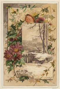 Vinter (färg litho) av European School