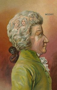 Wolfgang Amadeus Mozart, österrikisk kompositör (chromolitho) av European School