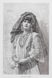 Ung flicka från Tlemcen (gravyr) av European School