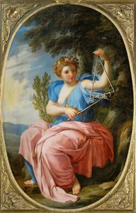 Musan Terpsichore, från Chambre des Muses, Louvren, Paris ... av Eustache (studio of) Le Sueur