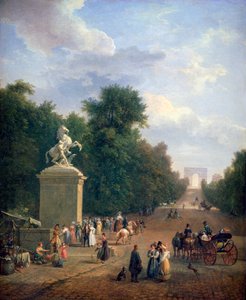 Ingången till Champs-Élysées, c1804-1836 av Eustache Francois Duval