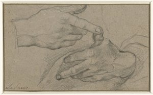 Studie av två händer av Eustache Lesueur