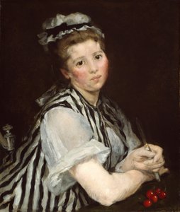 Flicka med körsbär, ca 1870 (olja på duk) av Eva Gonzalès