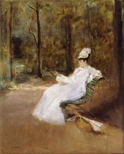 Sitter på en bänk; Sur le Banc, ca 1848 av Eva Gonzalès
