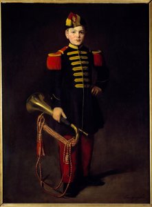 Truppbarn (med trumpet). Målning av Eva Gonzales (1849-1883)