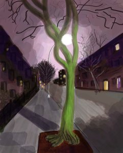 11th Street på natten, Brooklyn (digital konst)