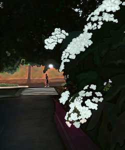 6 på morgonen. Regnig morgon och joggare. Prospect park west (digital konst) av Evan Sklar