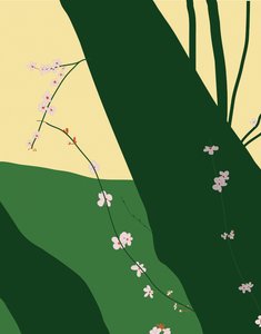 Cherry Blossoms, 2015 (handritad på en iPad med en Apple-penna) av Evan Sklar