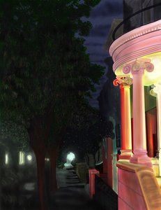 Hörnet av Seventh Street och Prospect Park västerut på natten (digital konst) av Evan Sklar