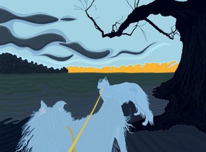 Hundar i skuggan, Brooklyn (digital konst) av Evan Sklar