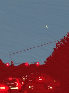 Driving South, Six Fifty Five A.M., ca 2020-24 (digital konst) av Evan Sklar