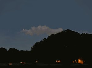 Fält och himmel i skymningen, Prospekt park, Brooklyn (digital konst) av Evan Sklar