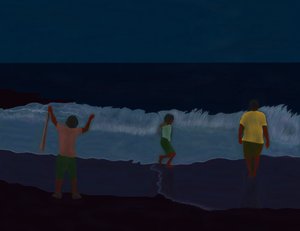 Final fire Island Beach At Night (digital konst) av Evan Sklar