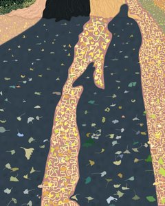 Ginko Leaves and Shadows, Brooklyn (digital konst) av Evan Sklar