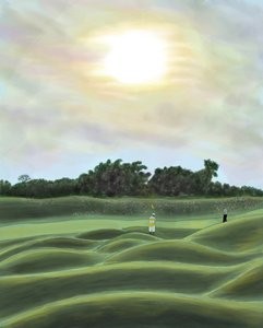 Golfbana och åskådare, Brooklyn (digital konst) av Evan Sklar