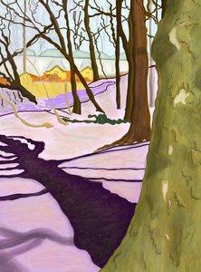 Kulle med krokus, Prospect Park (digital konst) av Evan Sklar