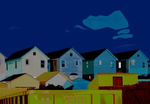 Houses In Queens (digital konst) av Evan Sklar