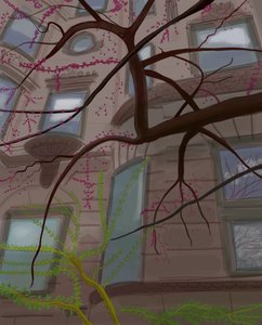Prospect Parek West och Fifth Street, Brooklyn, 2017 (handritad på en iPad med en Apple penna) av Evan Sklar