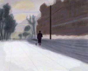 Prospect Park, västerut efter snöfall (digital konst) av Evan Sklar