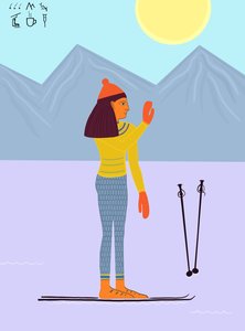 Skiddag med hieroglyfer, ca 2020-24 (digital konst)