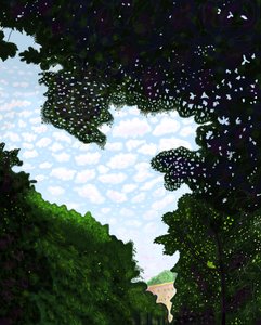 Himmel och aveny från Prospect Park, Brooklyn (digital konst) av Evan Sklar