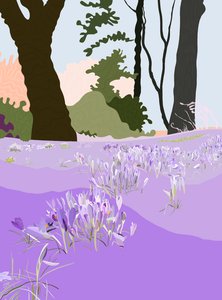Vårkrokus (digital konst) av Evan Sklar