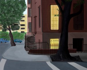 Willow and Middagh Street, 2016 (handritad på en iPad med en Apple-penna)
