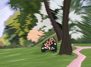 Blåsig morgon, Prospect Park, 2025 (digital konst)