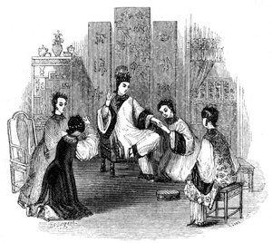 Kinesiska jungfrur som gråter med en brud, 1847