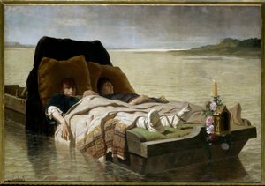 Jumieges enerves. De två sönerna till Clovis II, som gjorde uppror mot sina föräldrar, dömdes att få nerverna i armar och ben avskurna och övergavs i en båt för att höra Seine. Målning av Evariste Luminais (1822-1896)