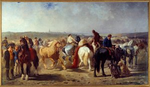 Hästmässan målning av Evariste Luminais (1822-1896) 1861 Nantes, Museum of Fine Arts