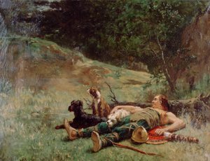 Resten av en jägare med hundar, c1842-1896