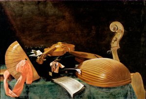 Stilleben med musikinstrument