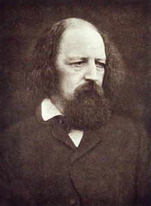 Porträtt av Alfred, Lord Tennyson (1809-92), ca 1889-91 (s/v foto) av Eveleen Myers