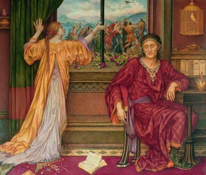 La cage doree - The Gilded Cage , av De Morgan, Evelyn (1855-1919). Olja på duk, mellan 1900 och 1919. Watts Gallery