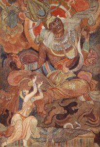 Isis trollade Ra för att berätta hans namn, illustration från "The Myths of Ancient Egypt" av Lewis Spence