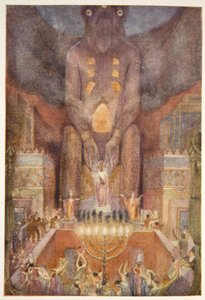Sacrificing to Bel, frontispice från "Myths and Legends of Babylonia and Assyria" av Lewis Spence av Evelyn Paul