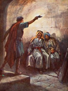 Paul och Silas i fängelset (färg litho)