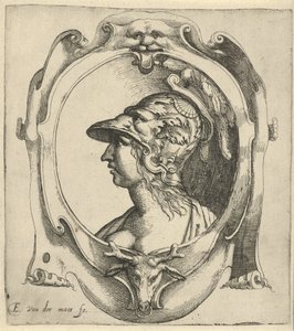 Byst av ung kvinna med hjälm av Everard Crynsz. van der Maes