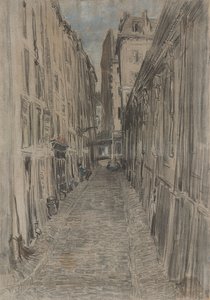 Gata i Paris (pastell på duk) av Everett Shinn