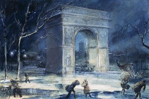 The Arch, Washington Square av Everett Shinn