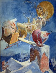 The Night Before Christmas (akvarell  tusch på papper)