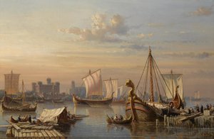 Vikingaskepp på Themsen, mitten av 1800-talet