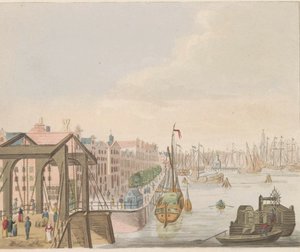 Exteriör i Amsterdam, ca 1810-1813 Vue du Buitenkant le long de l