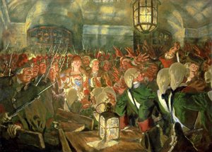 Storhertiginnan Elizabeth med vakter under statskuppen 1741
